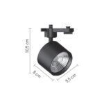 InLight Σποτ Ράγας Μαύρο LED 10W 4000K D:5,5cmX10,5cm (T00502-BL) - Image 2
