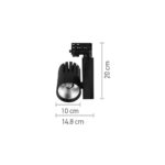 InLight Σποτ τριφασικής ράγας LED 30W 3000K σε μαύρη απόχρωση D:10cmX20cm (T00801-BL) - Image 2