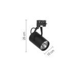 InLight Σποτ τριφασικής ράγας LED 30W 3000K σε μαύρη απόχρωση D:10cmX28cm (T00901-BL) - Image 2