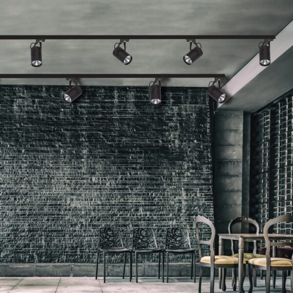 InLight Σποτ τριφασικής ράγας LED 30W 3000K σε μαύρη απόχρωση D:10cmX28cm (T00901-BL) - Image 3