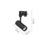 InLight Σποτ τριφασικής ράγας LED 10W 4000K σε μαύρη απόχρωση D:10cmX15,5cm (T01002-BL) - Image 2