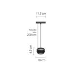 InLight Κρεμαστό φωτιστικό LED 6W 3000K για μαγνητική ράγα σε μαύρη απόχρωση D:10cmX6,5cm (T02501-BL) - Image 3
