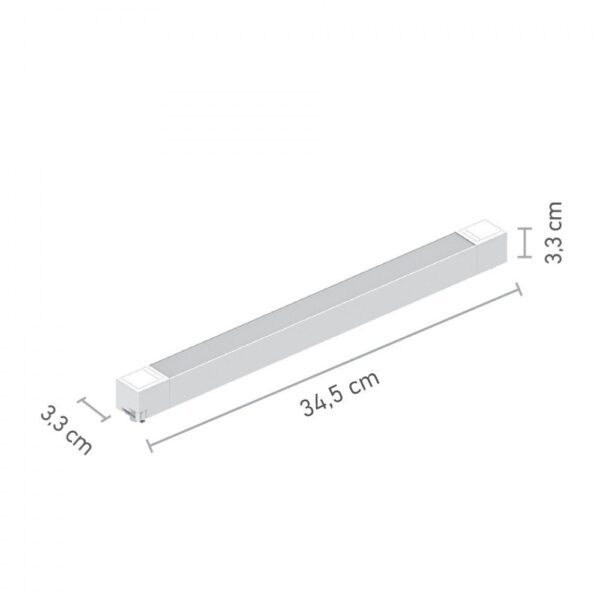 InLight Γραμμικό φωτιστικό LED 20W 3000K για μονοφασική ράγα σε μαύρη απόχρωση D:30cmX3,3cm (T02601-BL) - Image 2