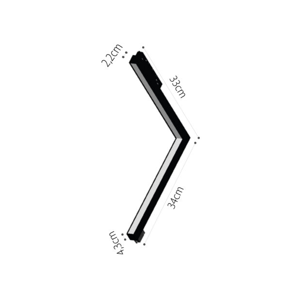 InLight Γραμμικό φωτιστικό γωνία LED 24W 4000K για μαγνητική ράγα σε μαύρη απόχρωση D:30cmX30cm (T05802-BL) - Image 2