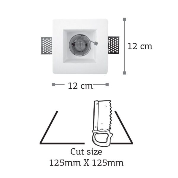 InLight Χωνευτό σποτ λευκό από γύψο 1XGU10 D:12cm (Χ0001) - Image 2
