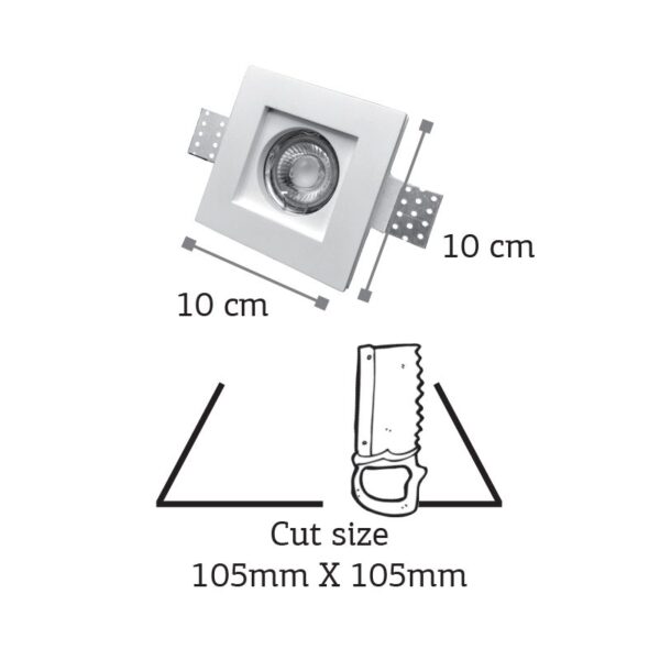 InLight Χωνευτό σποτ λευκό από γύψο 1XGU10 D:10cm (Χ0005) - Image 2