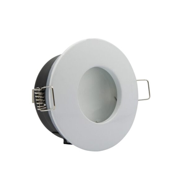 InLight Χωνευτό σποτ από λευκό μέταλλο 1XGU10 IP44 D:8cm (Χ0008-WH) - Image 1