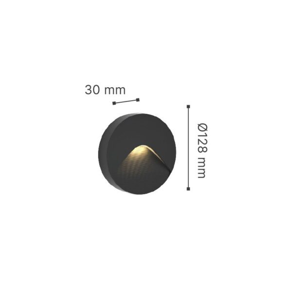 it-Lighting Horseshoe LED 2W 3CCT Outdoor Wall Lamp Anthracite D12.8cmx3cm (80201940) - Image 3
