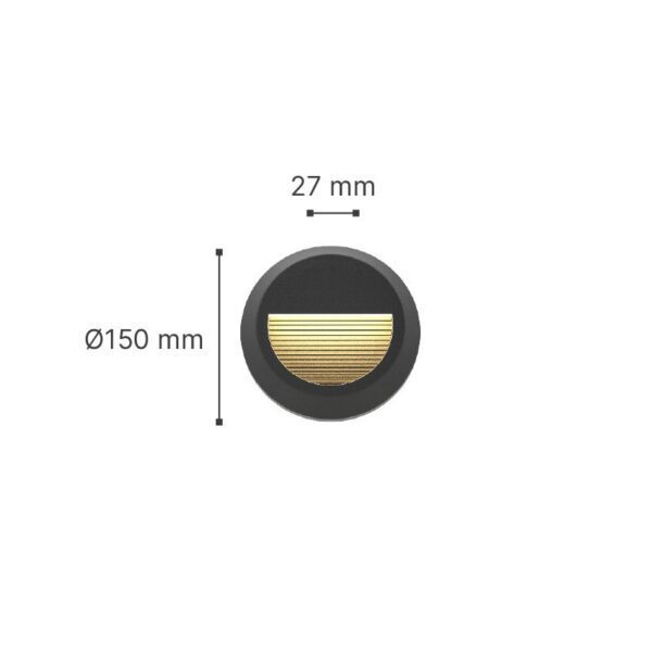 it-Lighting Maroon LED 2W 3CCT Outdoor Wall Lamp Anthracite D:15cmx2.7cm (80201640) - Image 4