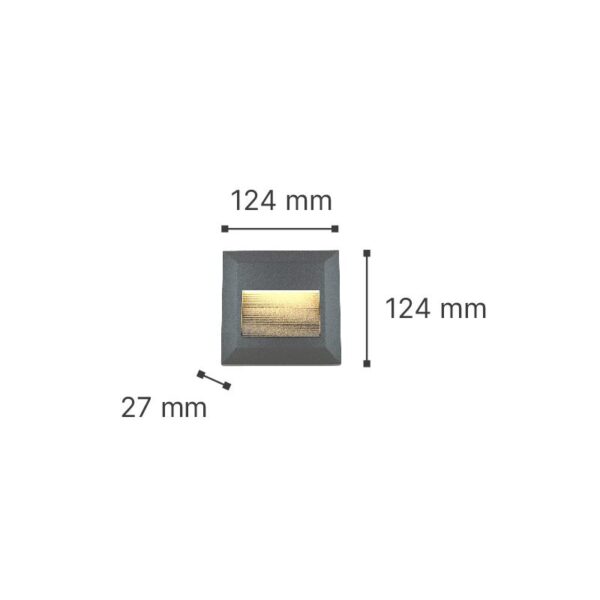 it-Lighting Salmon LED 2W 3CCT Outdoor Wall Lamp Anthracite CCT D:12.4cmx12.4cm (80201840) - Image 3