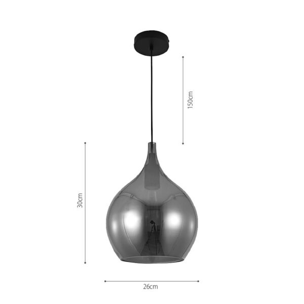 InLight Κρεμαστό φωτιστικό από φιμέ γυαλί 1XE27 D:26cm (4040-Fime) - Image 3