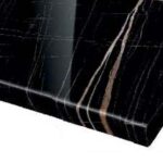 Πάγκος Θερμοανθεκτικός 60 εκ. βάθος, 3,8 εκ. πάχος, 4,2 μ. πλάτος, Marble Glantz Μαύρο, Genomax