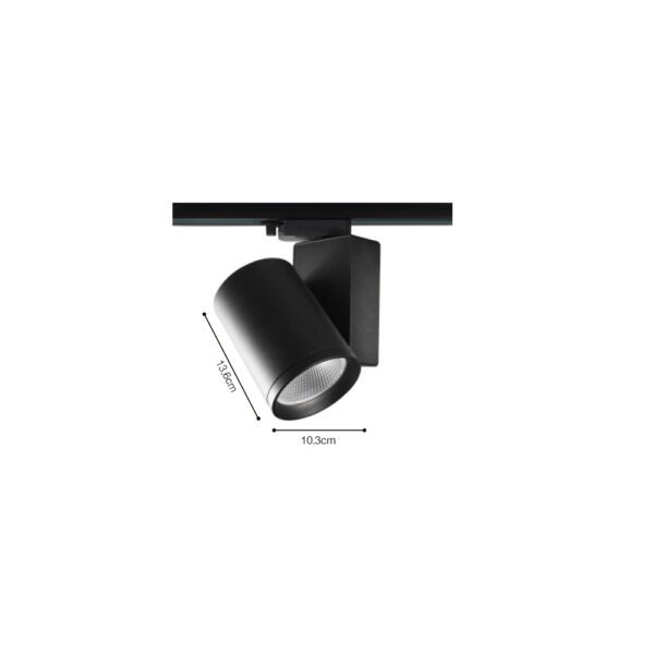 InLight Σποτ τριφασικής ράγας LED 30W 3CCT με επιλογή εναλλαγής μοιρών σε μαύρη απόχρωση D:10,3cmX13,6cm ( T3-06500-Black) - Image 2