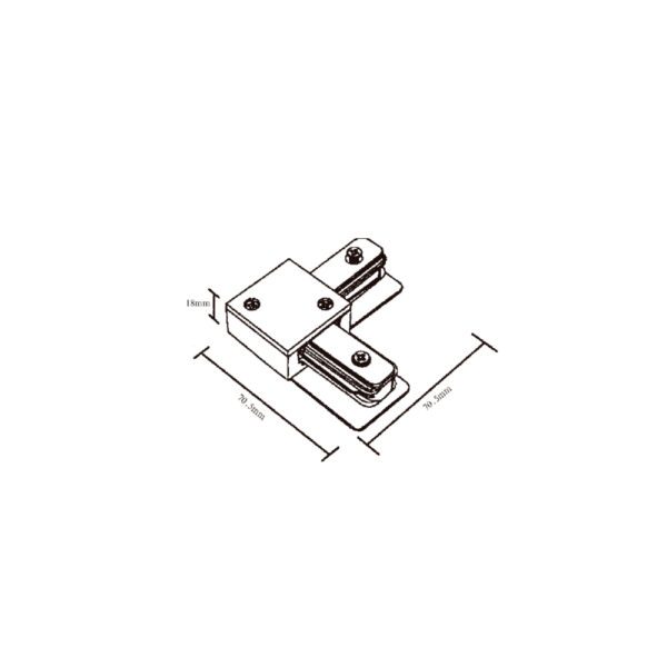 InLight Σύνδεσμος L  Μαύρος Μονοφασικής Ράγας (TC1-029-BL) - Image 2