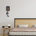 InLight Επιτοίχιο φωτιστικό LED 3W 3000K και 1ΧΕ27 σε λευκή απόχρωση με υφασμάτινο καπέλο (43028-WH) - Image 4