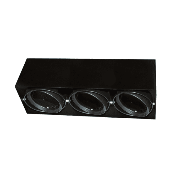 ^  ΣΠΟΤ ΟΡΟΦΗΣ AR111 ΤΡΙΠΛΟ ΜΑΥΡΟ 150x450x120