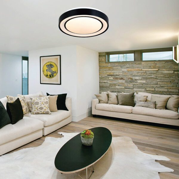 InLight Πλαφονιέρα οροφής LED 36W 3CCT από μαύρο μέταλλο και ακρυλικό D:50cm (42179-A) - Image 4
