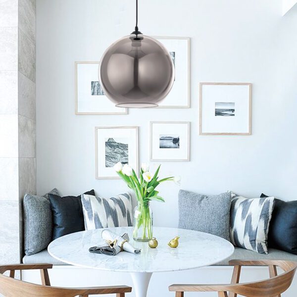 InLight Κρεμαστό φωτιστικό από φιμέ γυαλί 1XE27 D:25cm (4355-Β) - Image 6