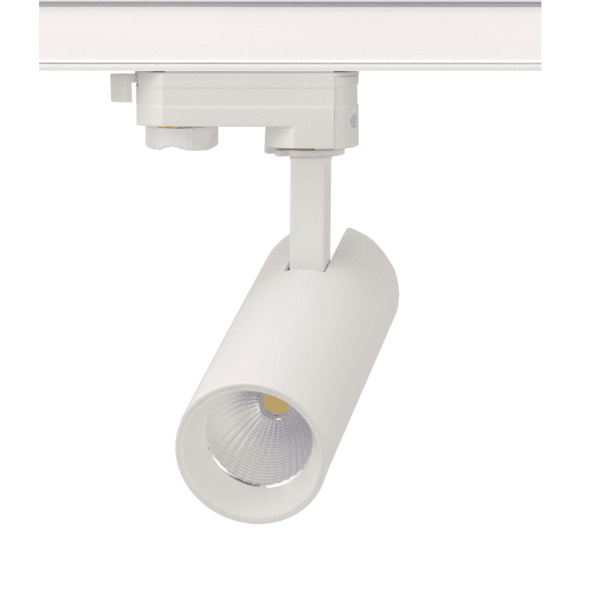 SAND WHITE LED TRACK LUMINAIRE 10W 4000K 3-PHASE 36° 1050LM 230V AC Ra80 Φ55*153MM 5YRS