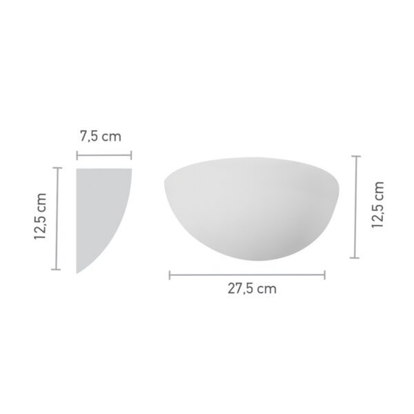 InLight Επιτοίχιο φωτιστικό λευκό από γύψο 1XE14 D:27,5cm (43032) - Image 2
