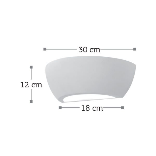 InLight Επιτοίχιο φωτιστικό λευκό από γύψο 1XE14 D:30cm (43345) - Image 3