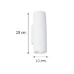 InLight Επιτοίχιο φωτιστικό λευκό από γύψο 2XGU10 D:25cm (43404) - Image 2