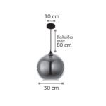 InLight Κρεμαστό φωτιστικό από φιμέ γυαλί 1XE27 D:30cm (4355-Α) - Image 4
