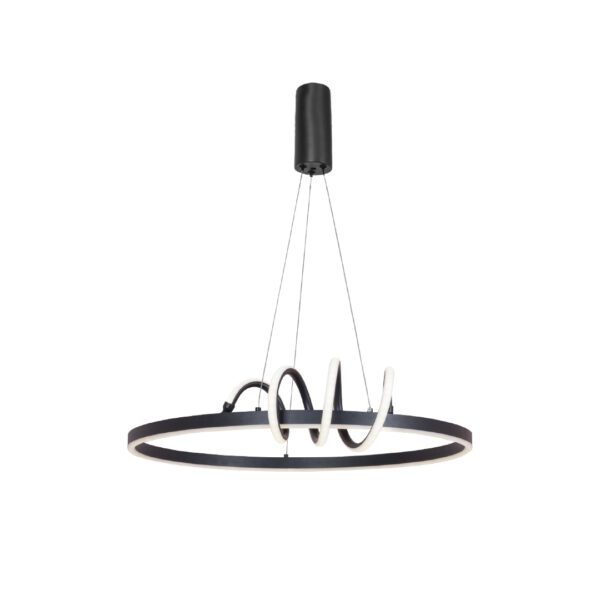 InLight Κρεμαστό φωτιστικό LED 44W 3CCT (by switch on base) σε μαύρο χρώμα D:60cm (6076-BL) - Image 1