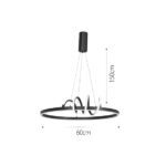 InLight Κρεμαστό φωτιστικό LED 44W 3CCT (by switch on base) σε μαύρο χρώμα D:60cm (6076-BL) - Image 2