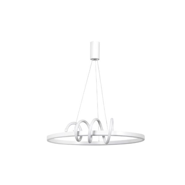 InLight Κρεμαστό φωτιστικό LED 44W 3CCT (by switch on base) σε λευκό χρώμα D:60cm (6076-WH) - Image 1