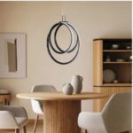 InLight Κρεμαστό φωτιστικό LED 40W 3CCT (by switch on base) σε μαύρο χρώμα D:38cm (6080-BL) - Image 3