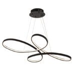 InLight Κρεμαστό φωτιστικό LED 56W 3CCT (by switch) από αλουμίνιο σε μαύρη απόχρωση D:100cm (6150-BL)