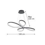 InLight Κρεμαστό φωτιστικό LED 56W 3CCT (by switch) από αλουμίνιο σε μαύρη απόχρωση D:100cm (6150-BL) - Image 3