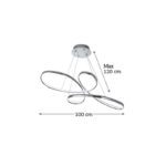 InLight Κρεμαστό φωτιστικό LED 56W 3CCT (by switch) από αλουμίνιο σε χρώμιο απόχρωση D:100cm (6151-CH) - Image 3