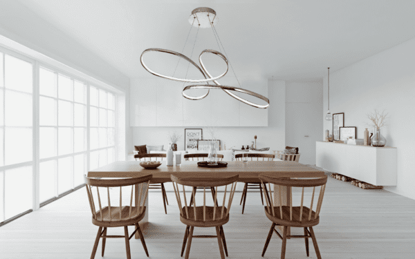 InLight Κρεμαστό φωτιστικό LED 56W 3CCT (by switch) από αλουμίνιο σε χρώμιο απόχρωση D:100cm (6151-CH) - Image 2