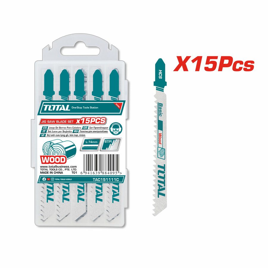TAC151111C TOTAL ΜΑΧΑΙΡΑΚΙΑ ΣΕΓΑΣ ΞΥΛΟΥ 100mm 15ΤΕΜ (TAC151111C)