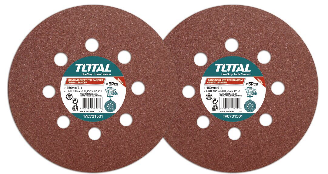 TAC731501 TOTAL ΣΕΤ ΓΥΑΛΟΧΑΡΤΑ 5τεμ 150mm ΓΙΑ TF2041506 (TAC731501)