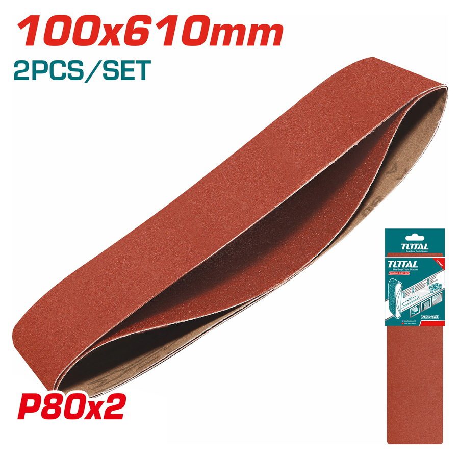 TAC750802 TOTAL ΣΕΤ ΓΥΑΛΟΧΑΡΤΑ 100X610mm P80 2ΤΕΜ ΓΙΑ TBS12001 (TAC750802)