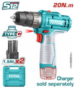 TOTAL ΔΡΑΠΑΝΟΚΑΤΣΑΒΙΔΟ ΜΠΑΤ. Li-ion 12V / 1.5Ah / 20Nm / 2 ΜΠΑΤ Type C (TDLI12202)