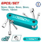 TOTAL ΣΕΤ ΣΟΥΓΙΑΣ ΚΑΡΥΔΑΚΙΑ ΕΞΑΓΩΝΑ 5-12mm 6ΤΕΜ (THFND061)