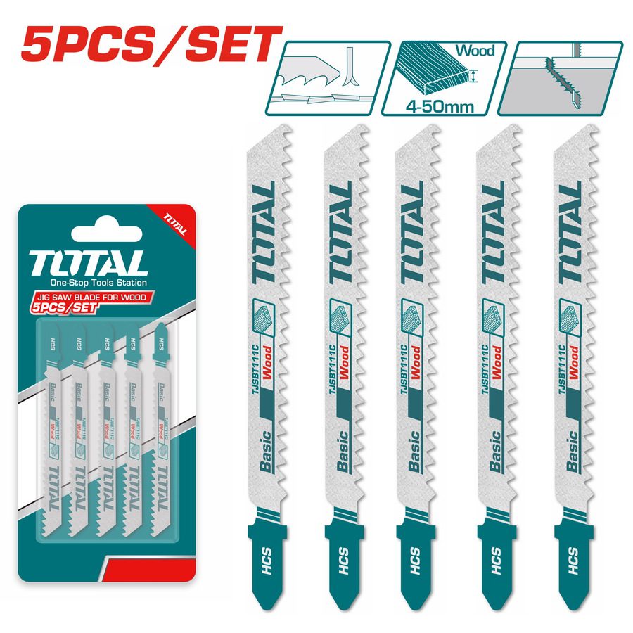 TJSBT111C TOTAL ΜΑΧΑΙΡΑΚΙΑ ΣΕΓΑΣ ΞΥΛΟΥ 100mm 5ΤΕΜ (TJSBT111C)