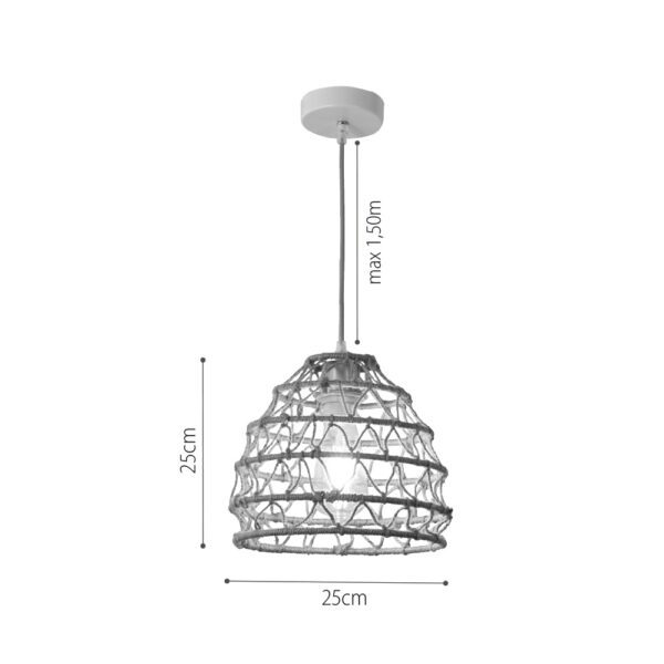 InLight Κρεμαστό Φωτιστικό από σχοινί 1xE27 D:25cm (4047-B) - Image 3