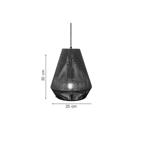 Inlight Κρεμαστό φωτιστικό με καπέλο απο ίνα 1xE27 D:25cm (4057-C) - Image 2