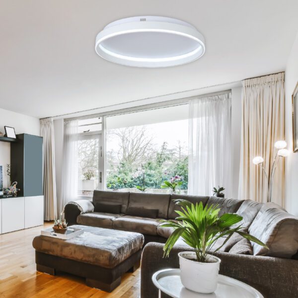 InLight Πλαφονιέρα οροφής LED 65W 3CCT από λευκό μέταλλο και ακρυλικό D:50cm (42032-White) - Image 3
