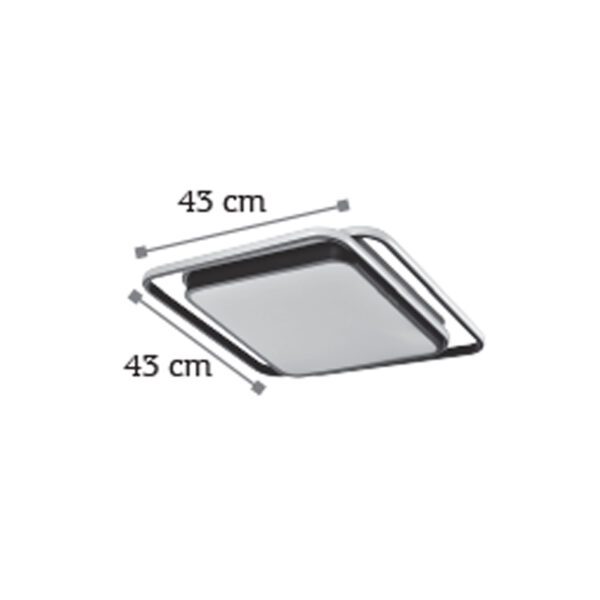 InLight Πλαφονιέρα οροφής LED 60W 3CCT από αλουμίνιο σε μαύρη απόχρωση D:43cm (42171-Μαύρο) - Image 2