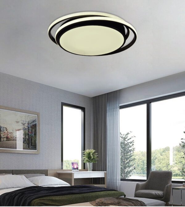 InLight Πλαφονιέρα οροφής LED 60W 3CCT από αλουμίνιο σε μαύρη απόχρωση D:43cm (42172-Μαύρο) - Image 2