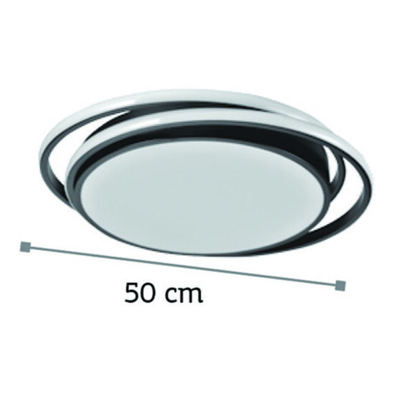 InLight Πλαφονιέρα οροφής LED 60W 3CCT από αλουμίνιο σε μαύρη απόχρωση D:43cm (42172-Μαύρο) - Image 3
