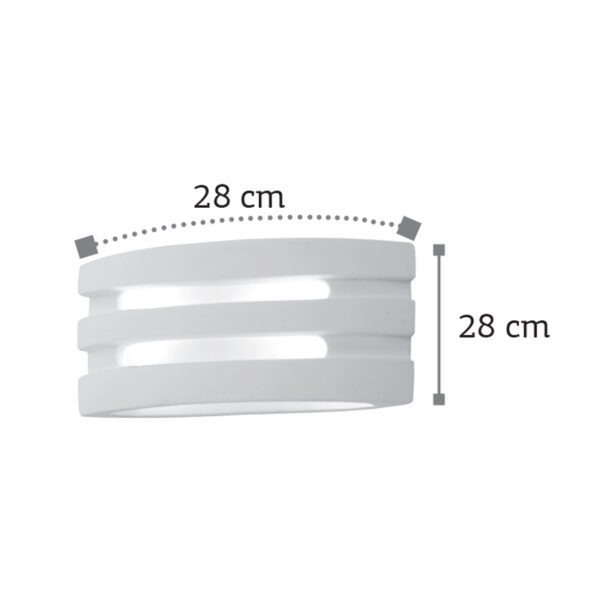 InLight Επιτοίχιο φωτιστικό λευκό από γύψο 1XE14 D:28cm (43390) - Image 2