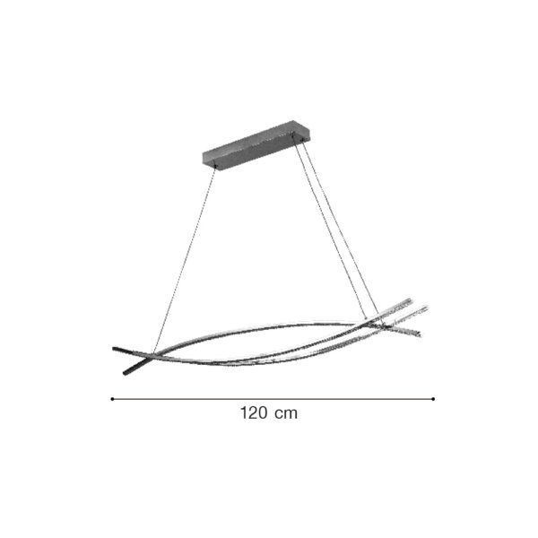 Inlight Κρεμαστό φωτιστικό LED 75W 3CCT (by switch on base) σε χρώμιο D:120cm (6093-Chrome) - Image 2