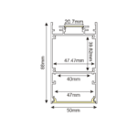 SIEN ΠΡΟΦΙΛ ΑΛΟΥΜΙΝΙΟΥ P288U ME ΟΠΑΛ PC ΚΑΛΥΜΜΑ 2m/pc - Image 2